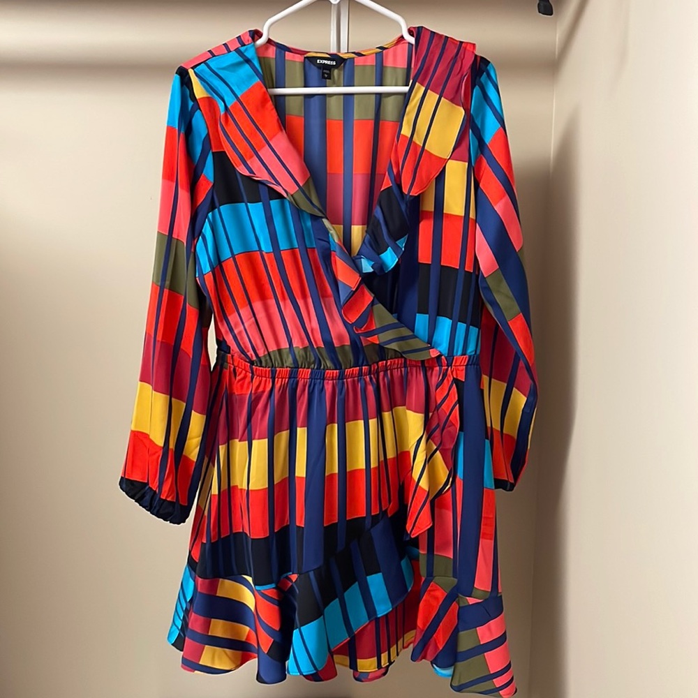 Express color blocking dress